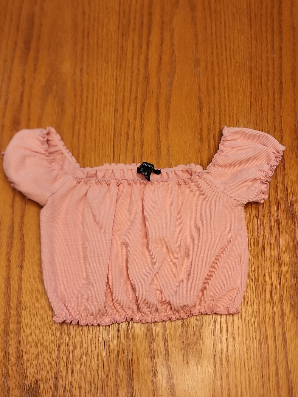 Forever 21 Smocked Off-Shoulder Crop Top - Picture 7 of 16